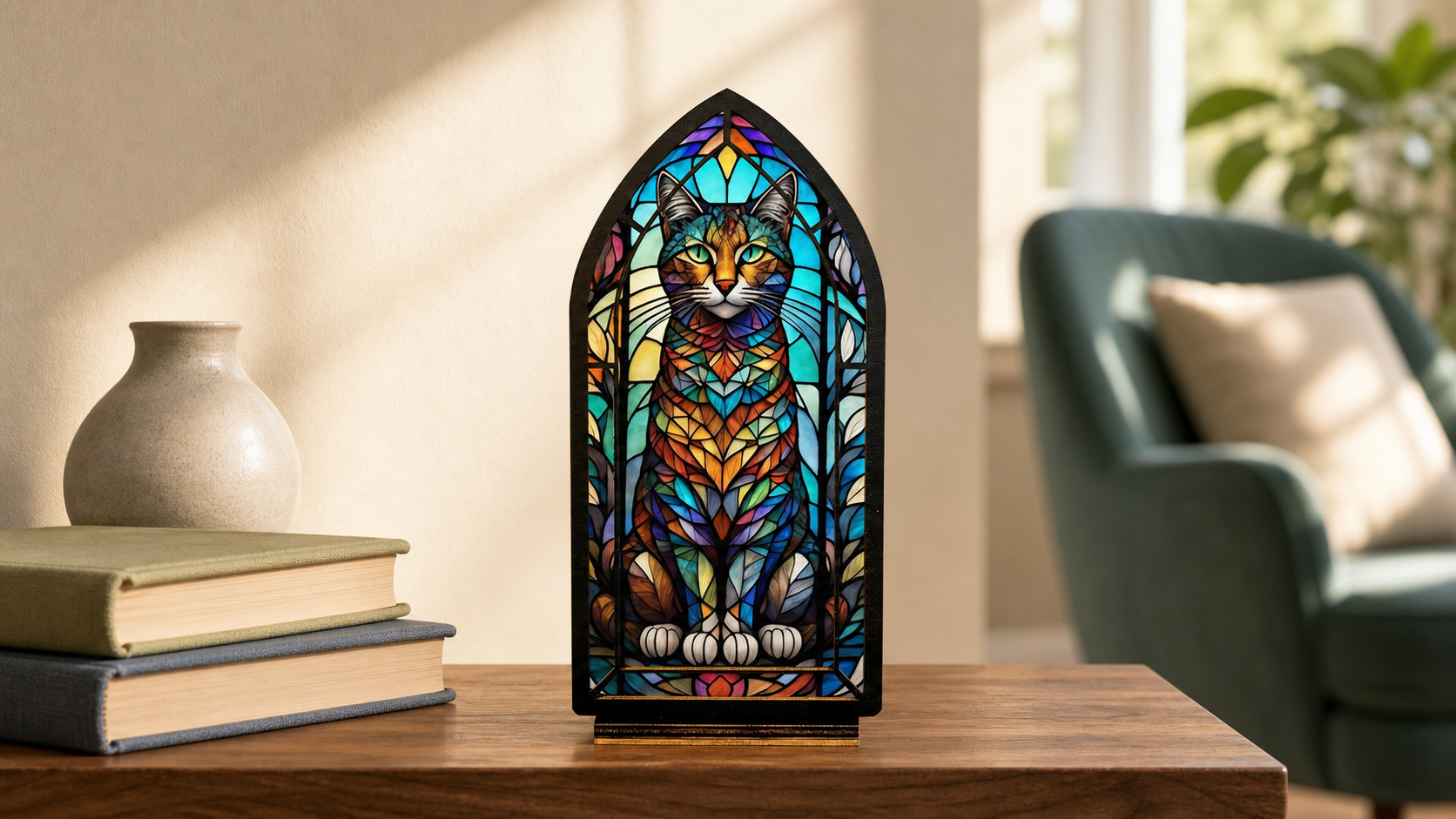 Jewel Cat — Candlelight Window dimensions and materials