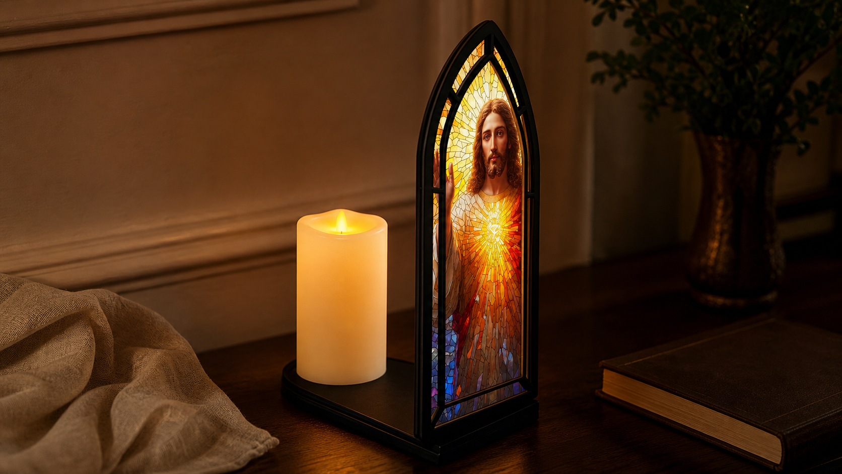 Sacred Heart of Jesus — Candlelight Window