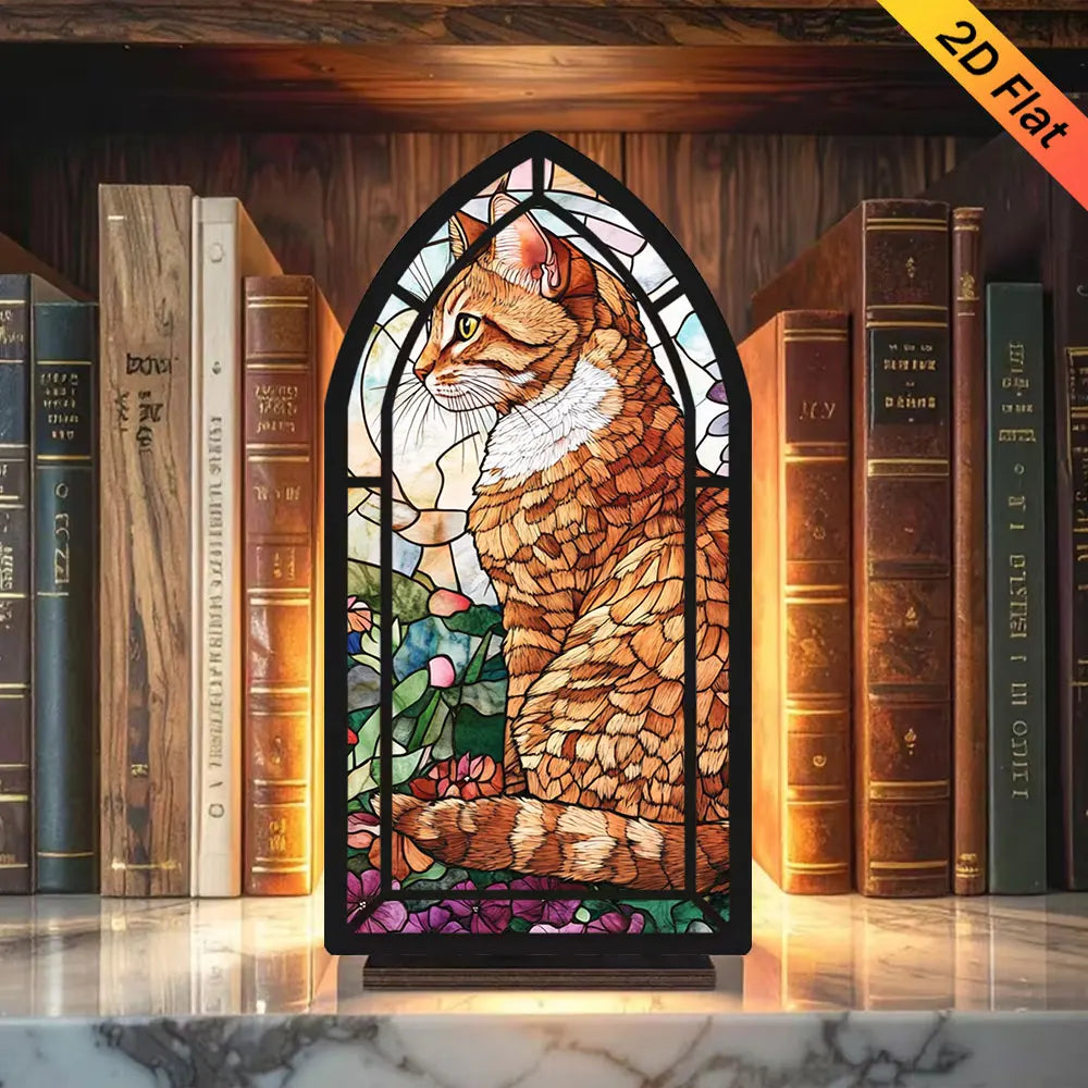 Amber Garden Cat — Candlelight Window