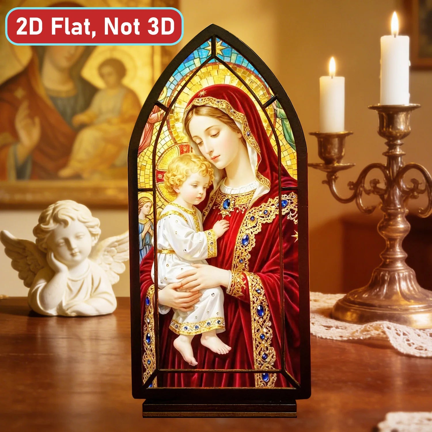 Jeweled Madonna & Child — Candlelight Window