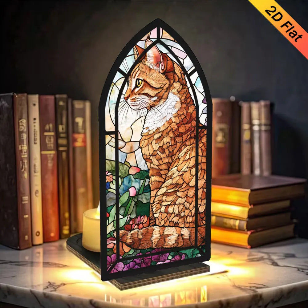 Amber Garden Cat — Candlelight Window