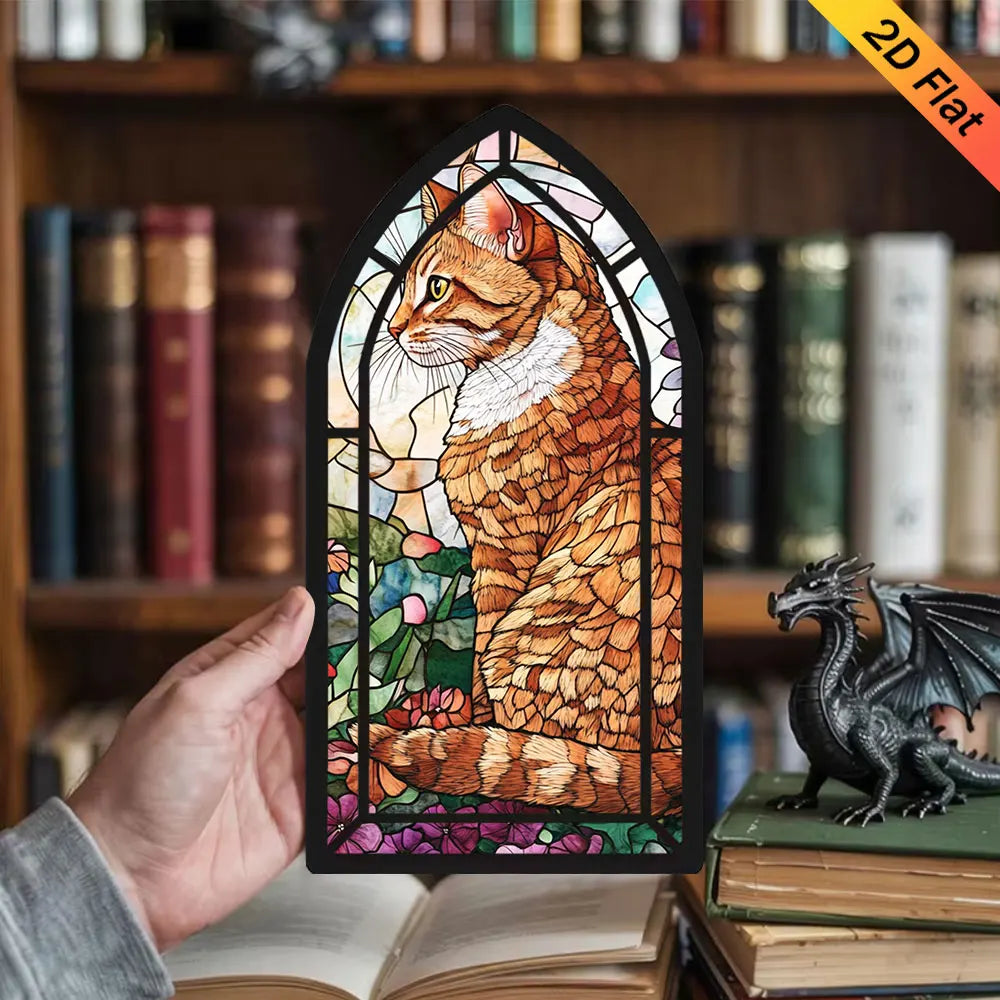 Amber Garden Cat — Candlelight Window