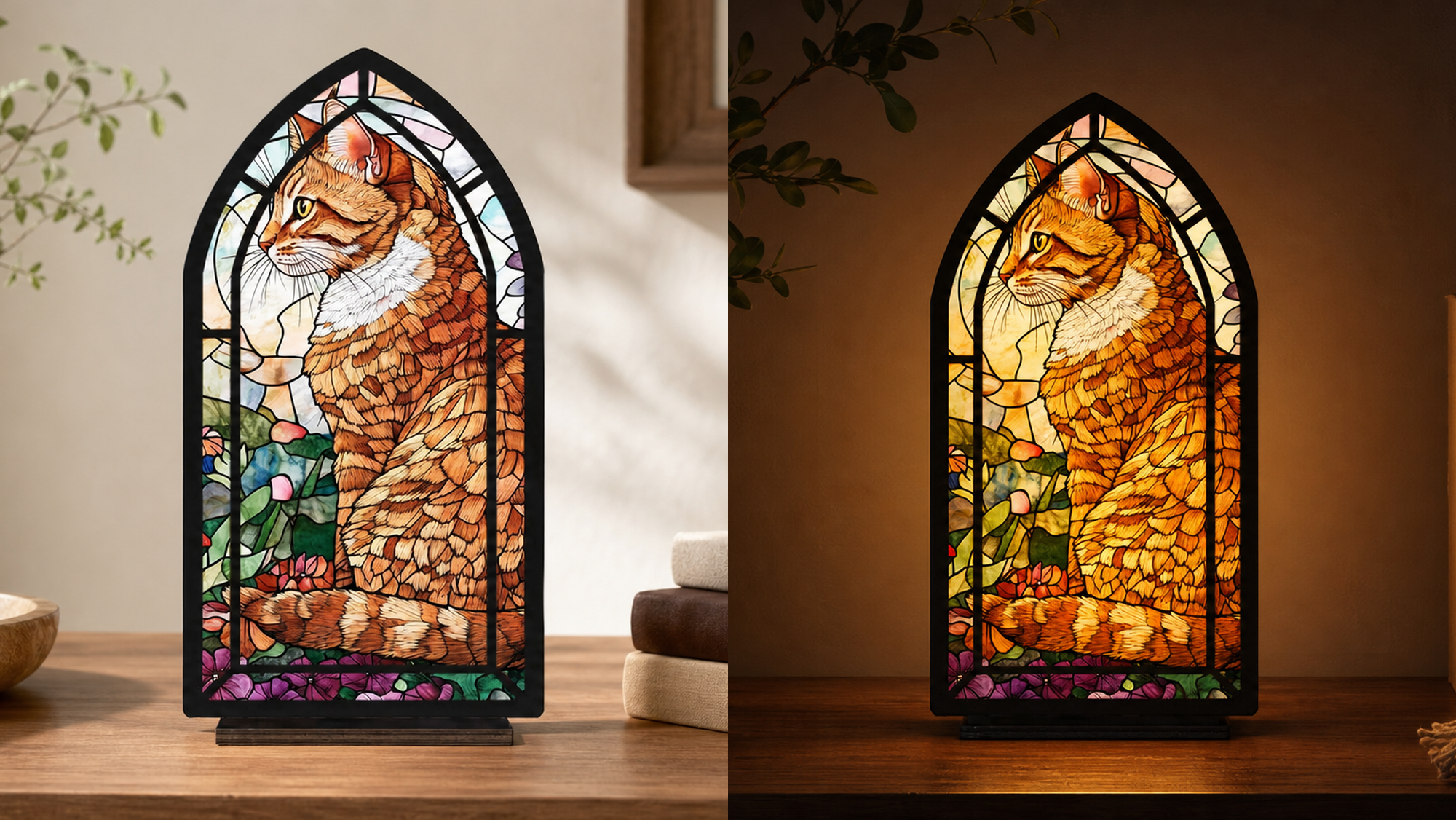 Amber Garden Cat — Candlelight Window