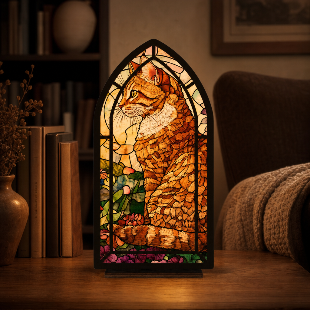 Amber Garden Cat — Candlelight Window
