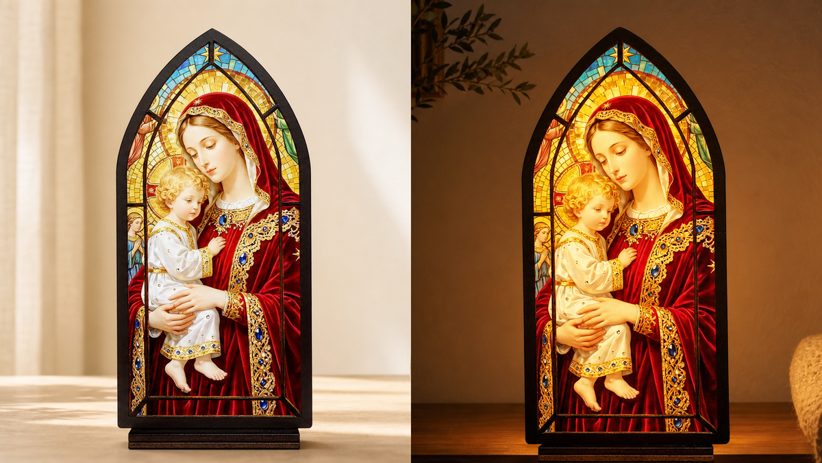 Jeweled Madonna & Child — Candlelight Window