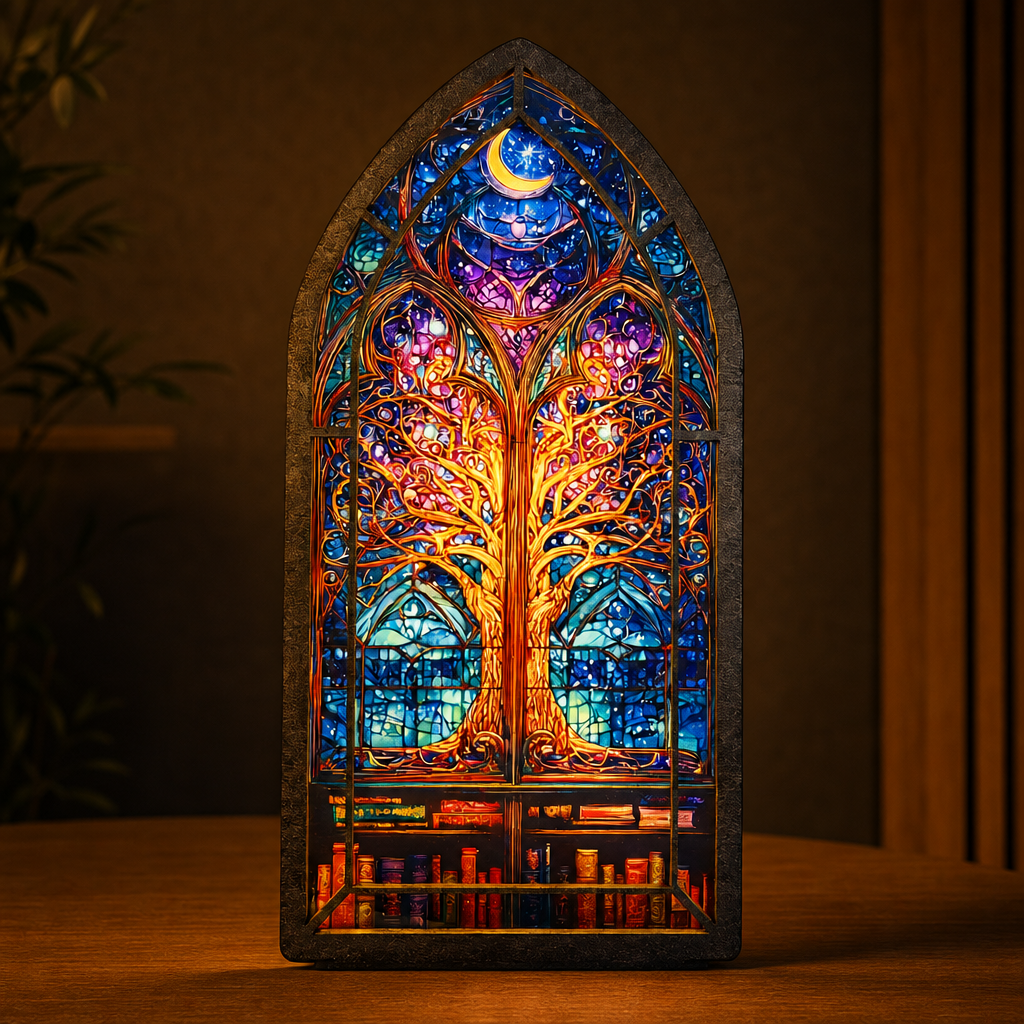 Moonroot Tree — Lumenvale close frontal artwork view