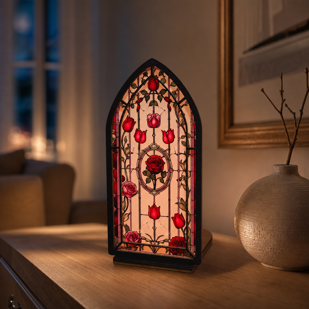 Rose Cathedral — Lumenvale hero lit