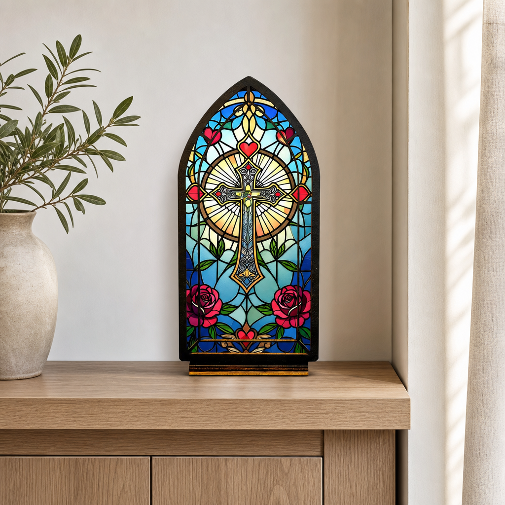 Rose Cross — Candlelight Window dimensions and materials