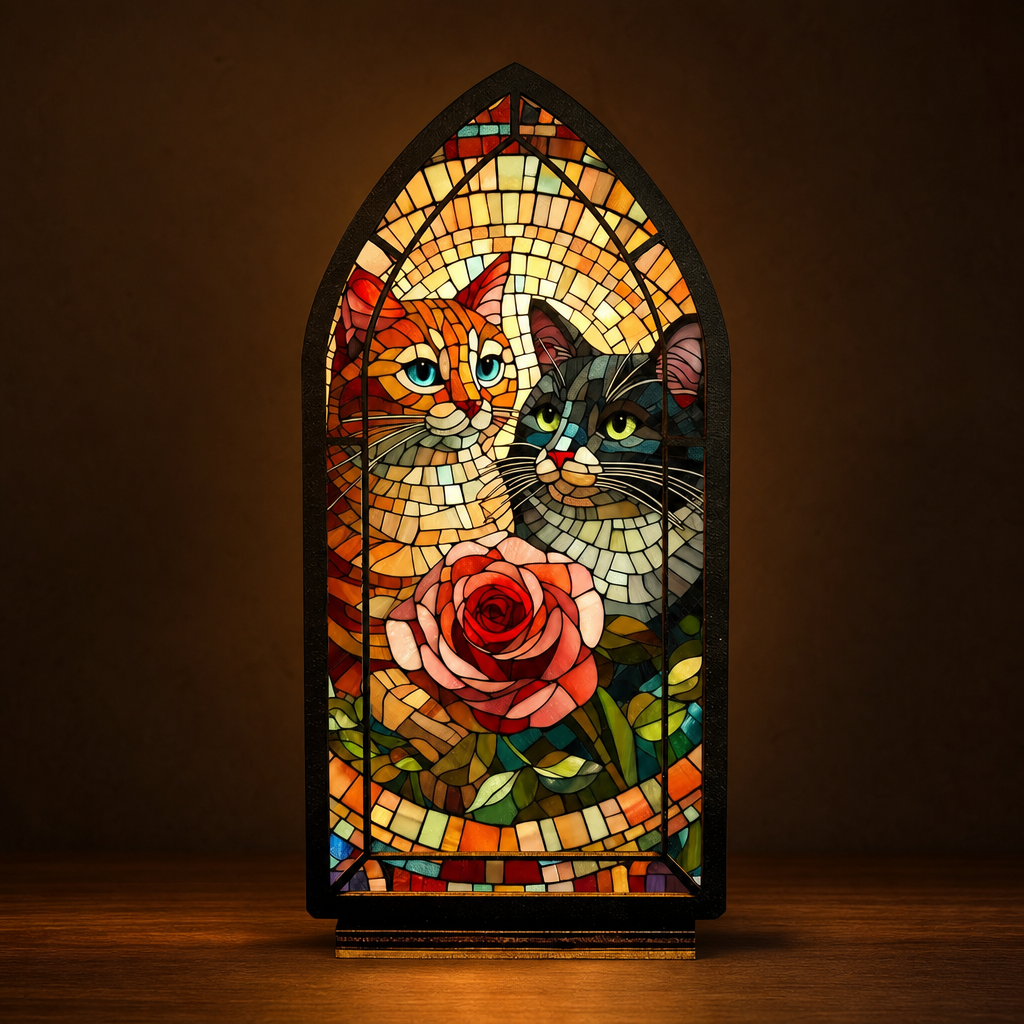 Rosebound Cats — Lumenvale close frontal artwork view