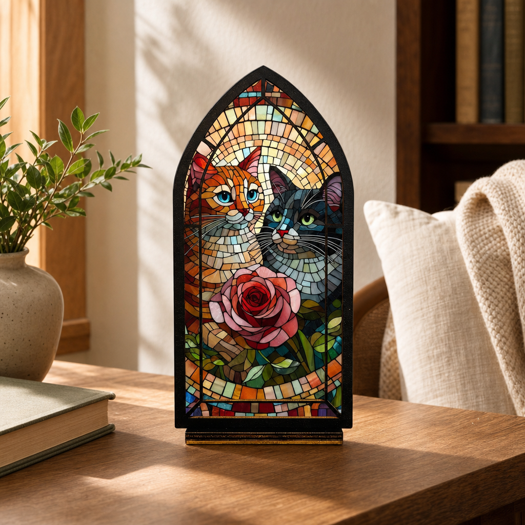 Rosebound Cats — Candlelight Window dimensions and materials