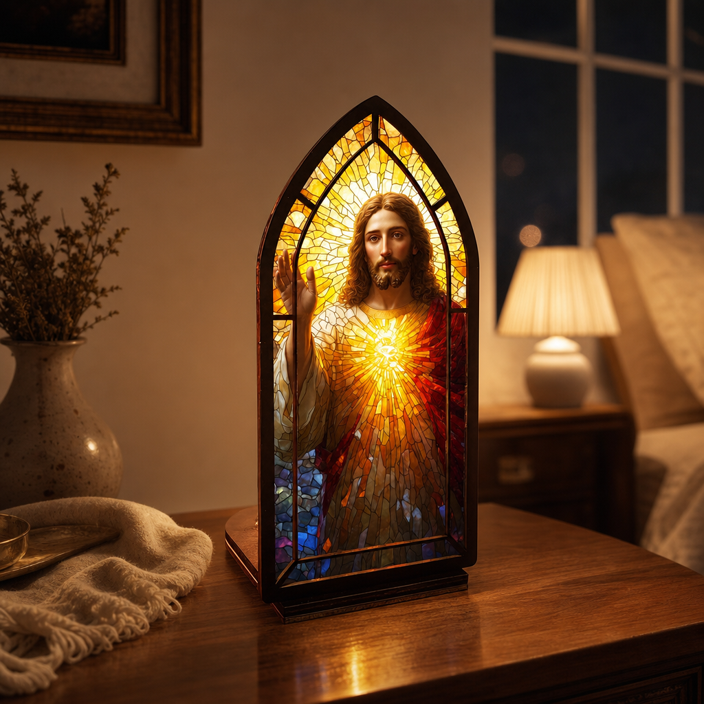 Sacred Heart of Jesus — Lumenvale night atmosphere