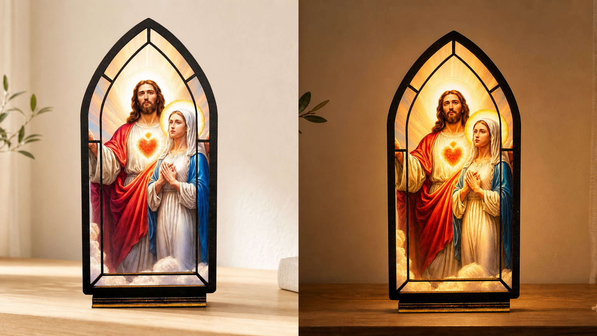 Sacred Hearts of Jesus & Mary — Candlelight Window