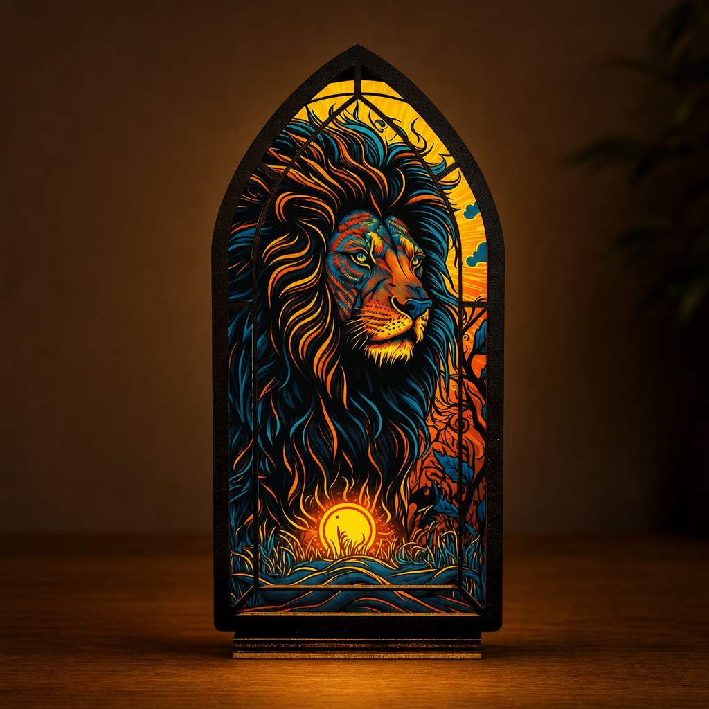 Sunkeeper Lion — Lumenvale close frontal artwork view