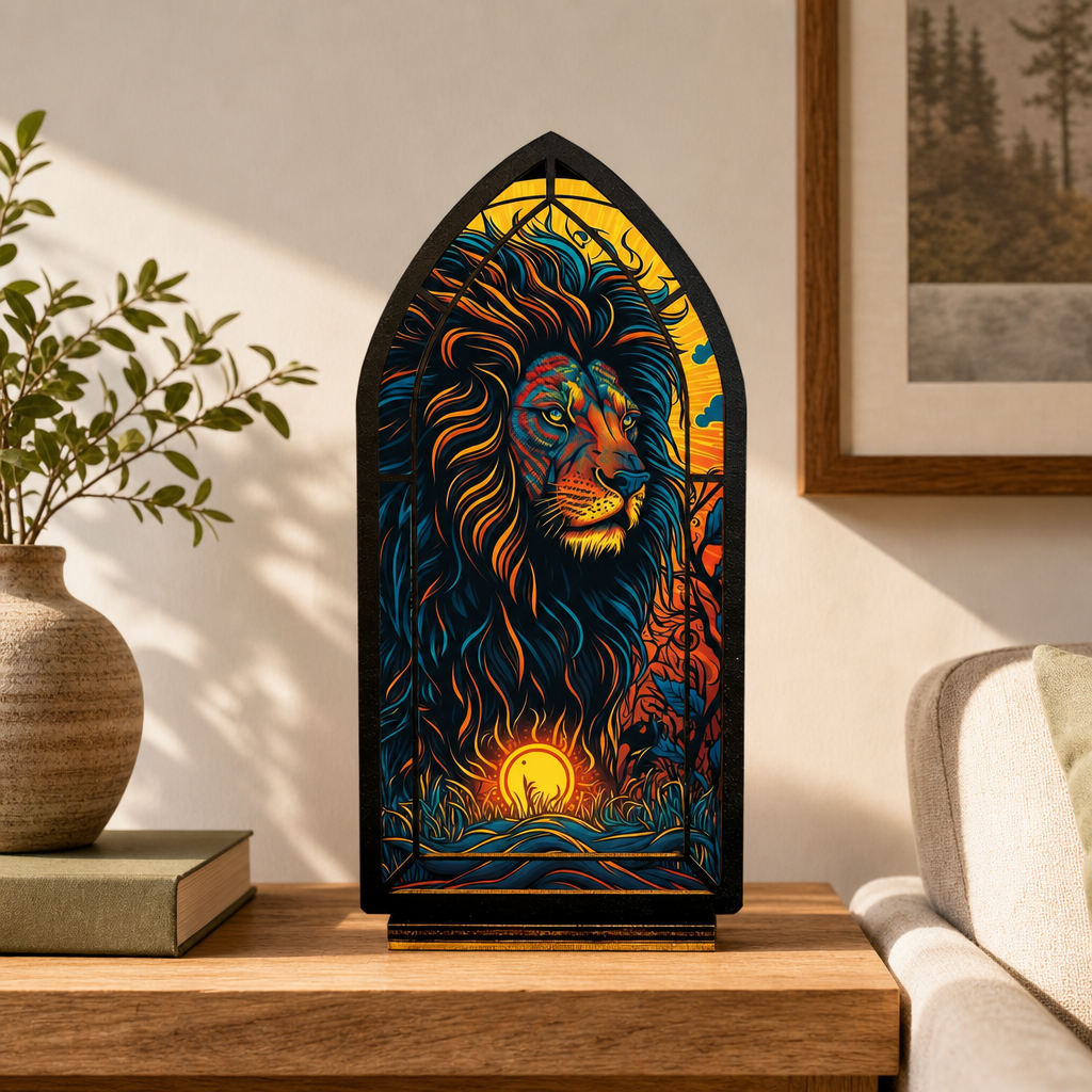 Sunkeeper Lion — Candlelight Window dimensions and materials
